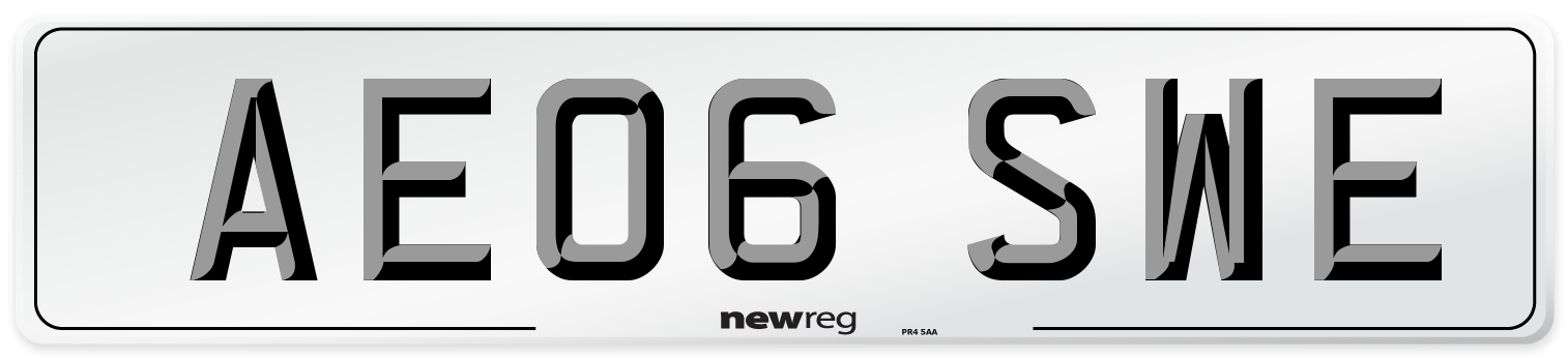 AE06 SWE Number Plate from New Reg